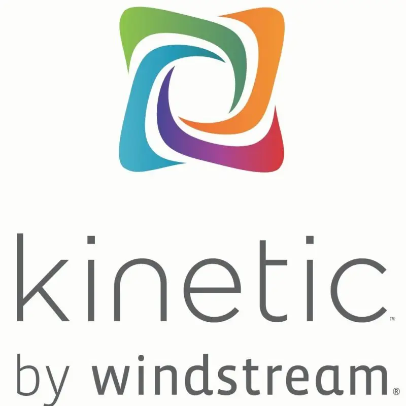 Kinetic By Windstream logo on the display