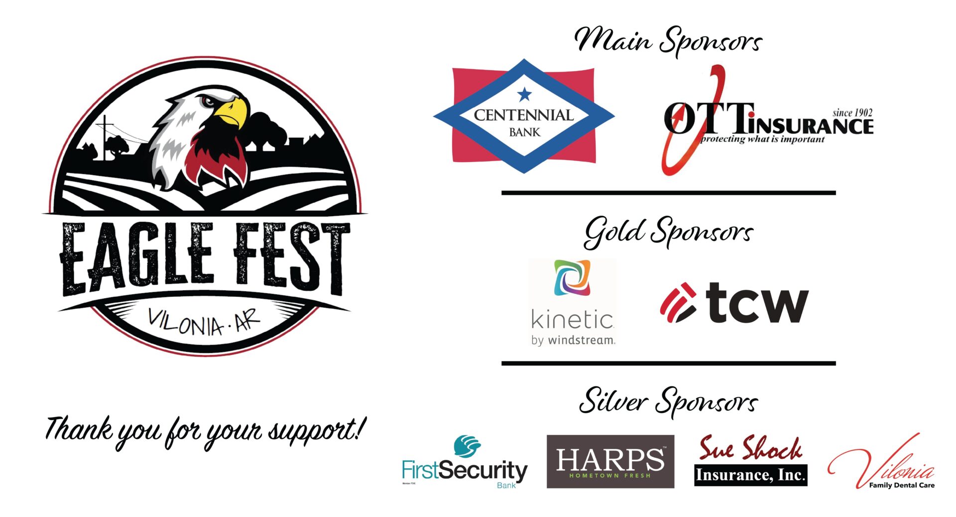 Eagle Fest Sponsor TY 2025 - white